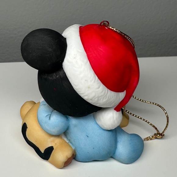 Vintage Disney Baby Mickey Mouse with Pluto Christmas Ornament 1984 - Picture 3 of 7